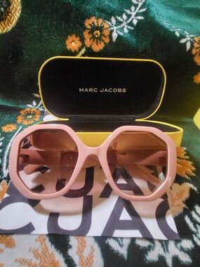 Marc Jacobs Blush Pink Oversized Geometric Sunglasses